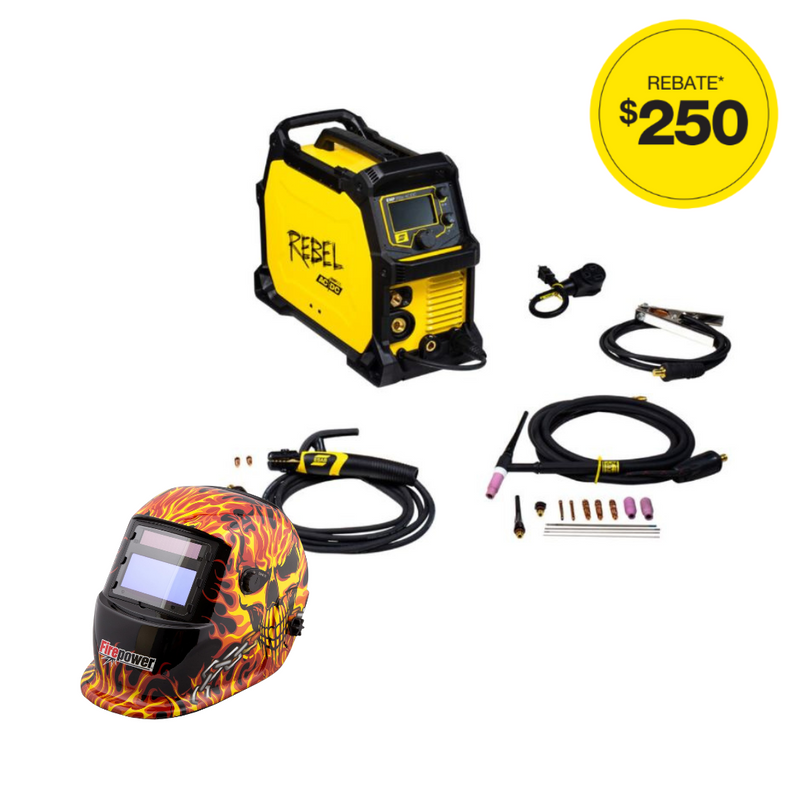 ESAB Rebel™ EMP 205ic AC/DC & Firepower Auto Darkening Weld Helmet 0558102553