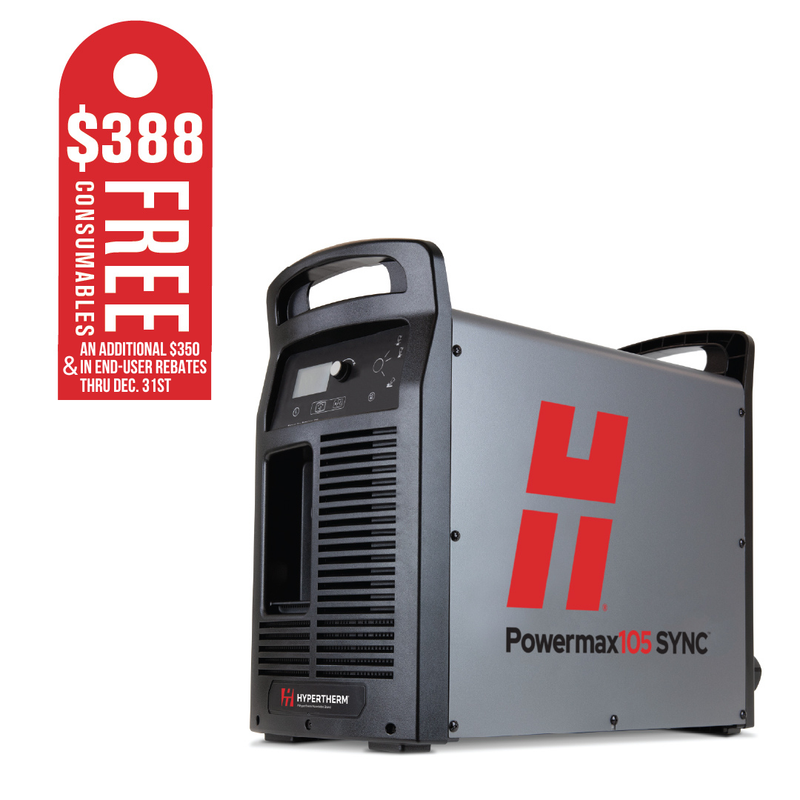 Hypertherm Powermax105 SYNC Plasma Cutter with 25&