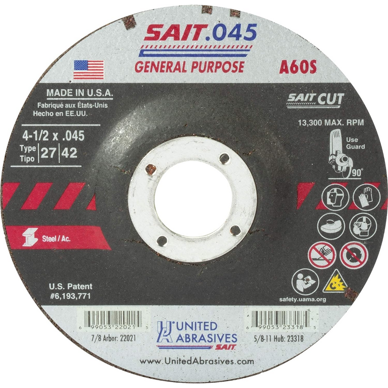 United Abrasives A60 General Purpose Cutting Wheel 22021