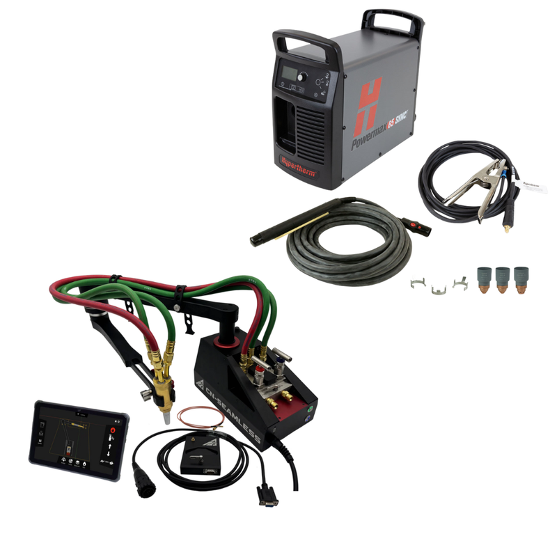 CN-Seamless Mach 1 Combo Kit Cutting System (Plasma & Oxy-Fuel Kit) and Hypertherm Powermax65 SYNC Plasma Cutter with 25&