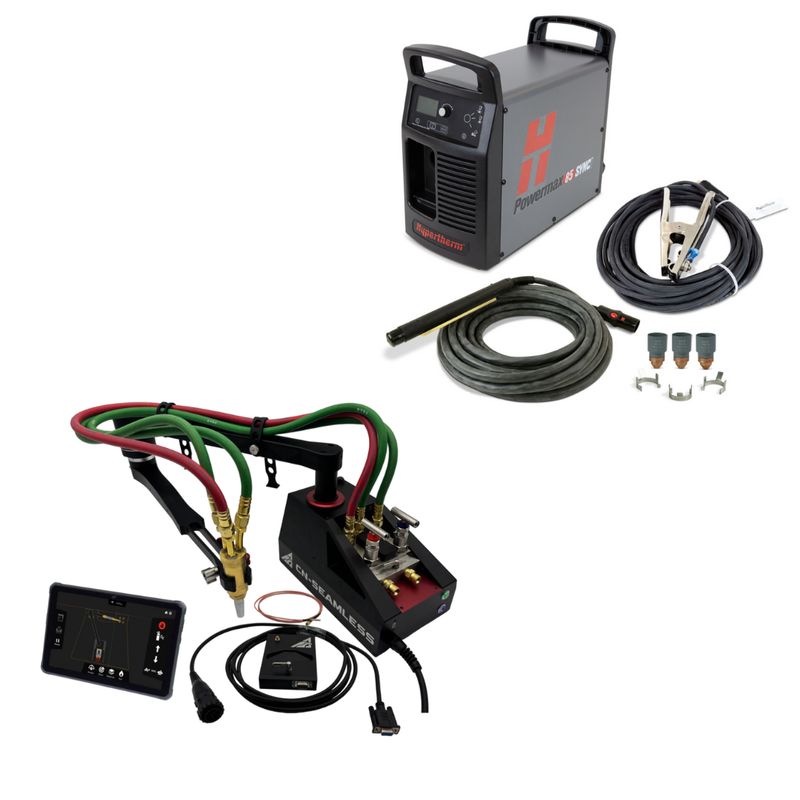 CN-Seamless Mach 1 Combo Kit Cutting System (Plasma & Oxy-Fuel Kit) and Hypertherm Powermax85 SYNC system, 200-600V 1/3-PH, CSA, CPC port, 180 degree machine torch, 7.6m (25&
