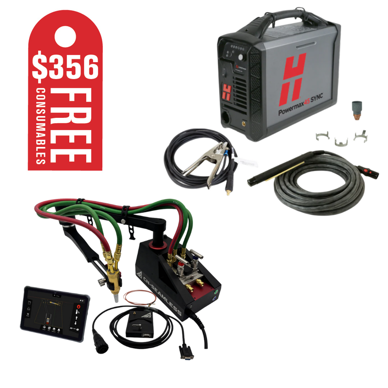 CN-Seamless Mach 1 Combo Kit Cutting System (Plasma & Oxy-Fuel Kit) and Hypertherm Powermax45 SYNC CSA MS 230V/CPC/180° TCH 25&