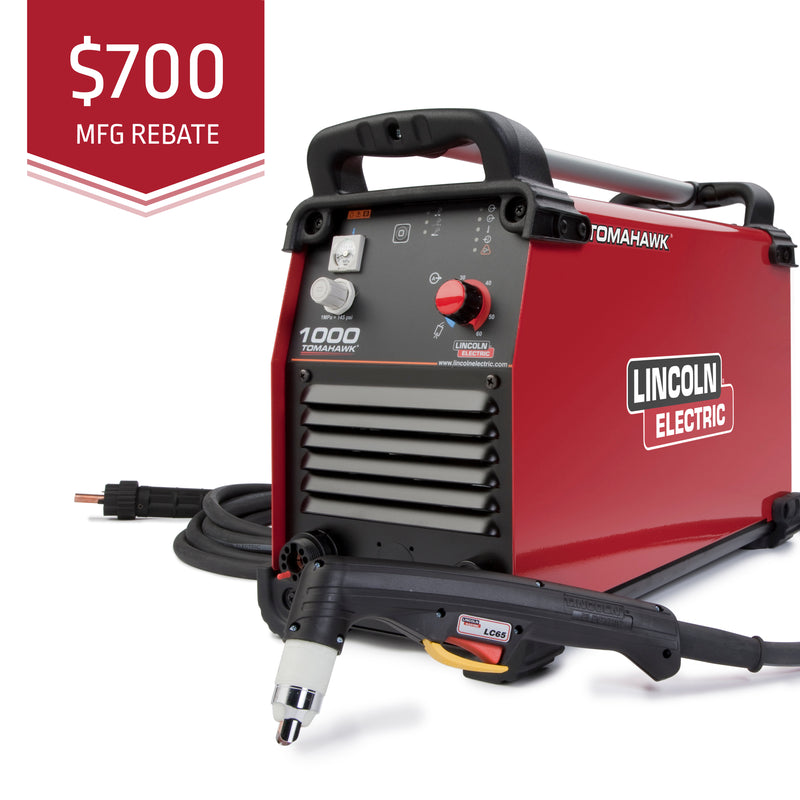 Lincoln Electric Tomahawk® 1000 Plasma Cutter with 25 ft (7.6 m) Hand Torch K2808-1