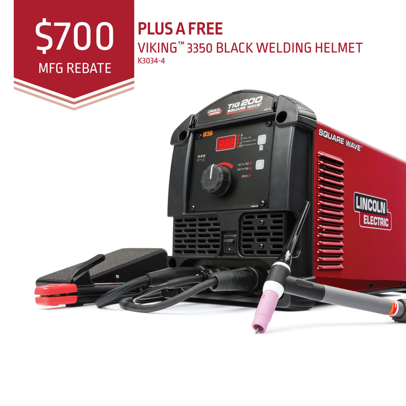 Lincoln Square Wave® TIG 200 TIG Welder K5126-1 *$700 Mail in Rebate