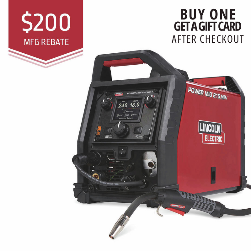Lincoln Electric POWER MIG® 215 MPi™ Multi-Process Welder K4876-1 *Free Arc Gift Card & Canvas Cover