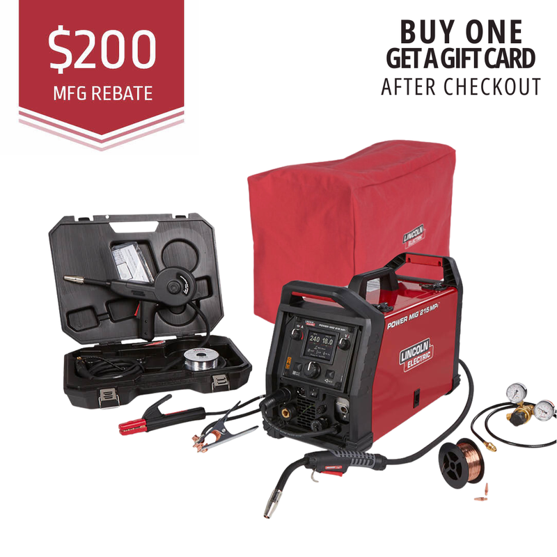 Lincoln Electric POWER MIG® 215 MPi™ Multi-Process Welder Aluminum One-Pak® K4877-1 *Free Arc Gift Card & Canvas Cover