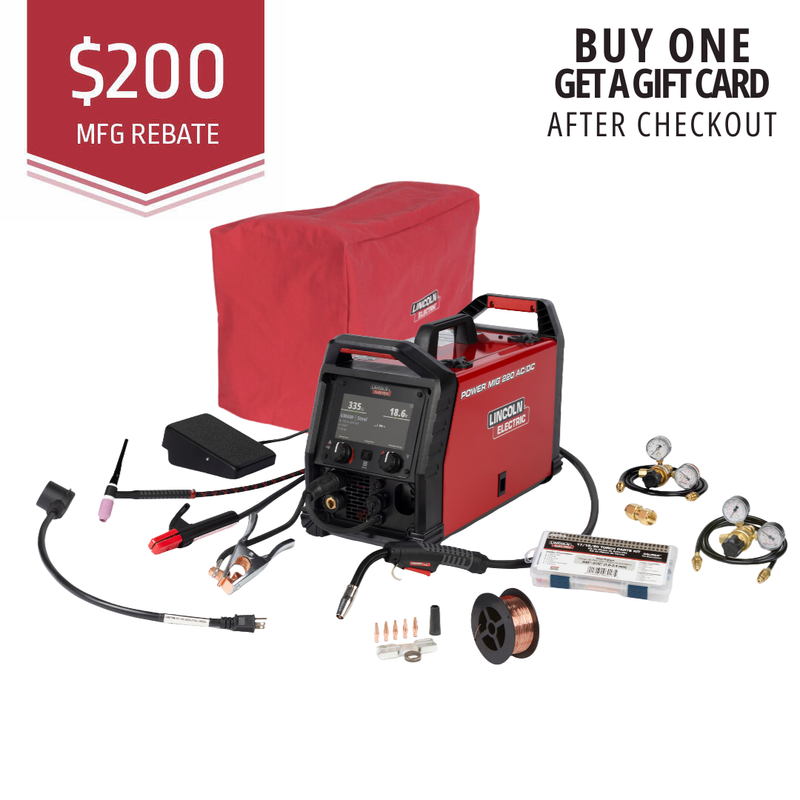 Lincoln Electric POWER MIG® 215 MPi™ Multi-Process Welder TIG One-Pak® K4878-1 *Free Arc Gift Card & Canvas Cover
