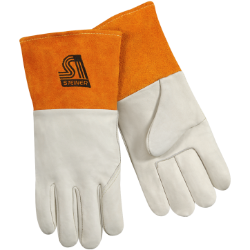 Steiner 0217-X Premium Grain Cowhide MIG Welding Gloves - Unlined, Long Cuff