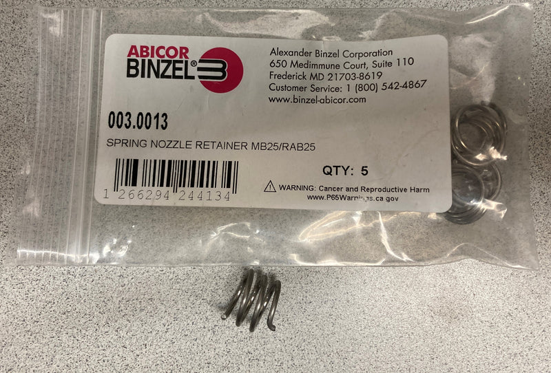 Abicor Binzel SPRING NOZZLE RETAINER MB25/RAB25003.0013