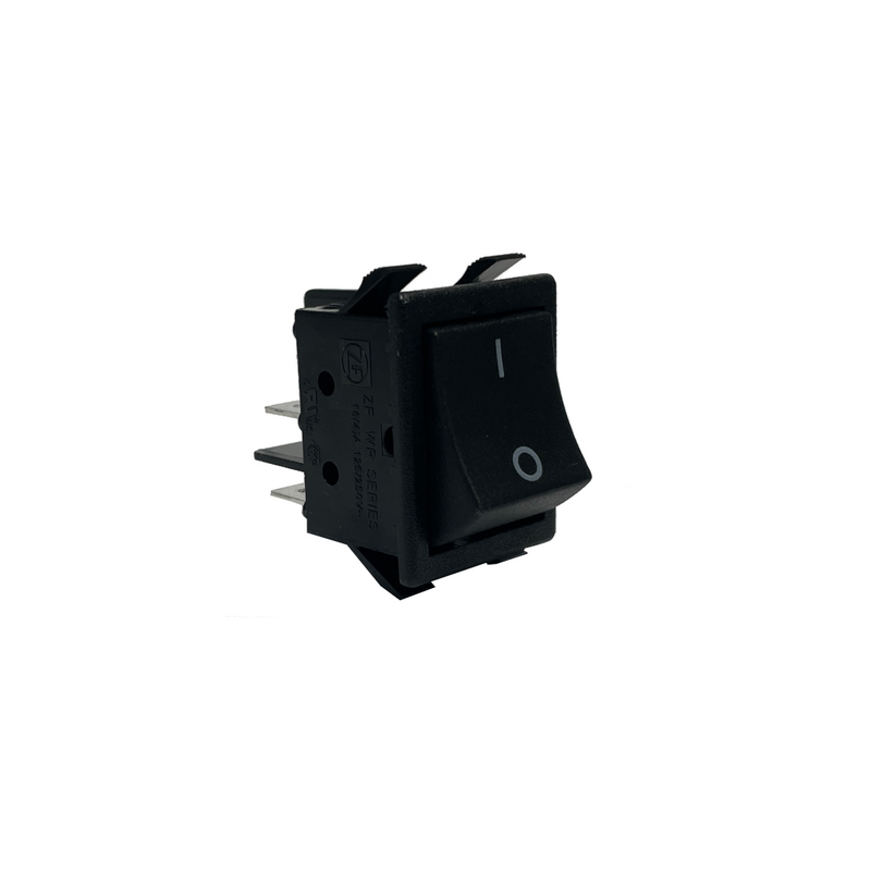 Miller Switch, Rocker DPST 16A 250VAC On-Off Black Panel MTG 208550