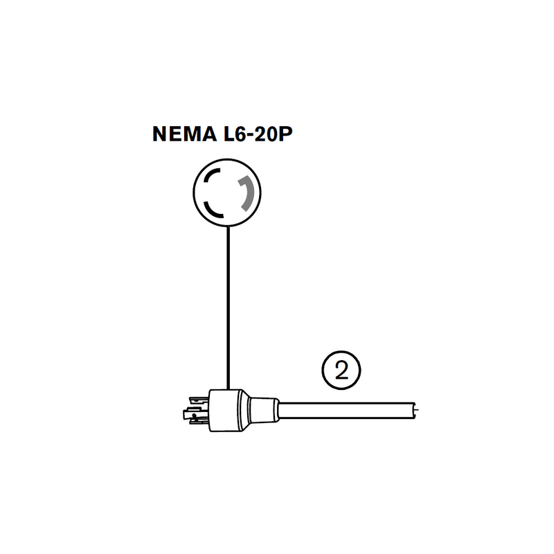 Hypertherm 228210 Kit: CSA power cord with NEMA twist lock-style 240 V / 20 A plug, 1-phase, 3.0 m (10 feet)